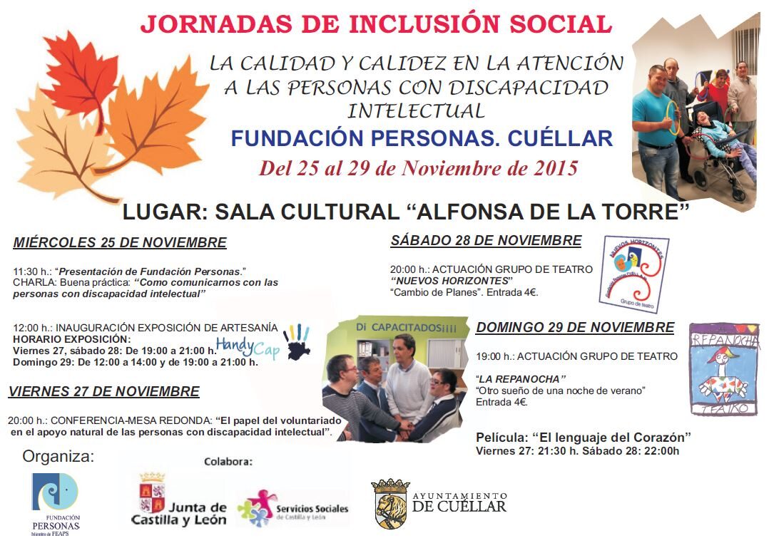 Fundación Personas celebra en Cuéllar las primeras Jornadas de Inclusión Social