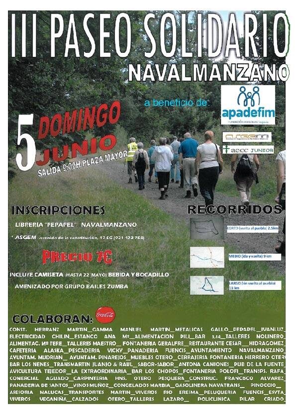 III PASEO SOLIDARIO NAVALMANZANO en beneficio de APADEFIM-asgem-aecc JUNIOR